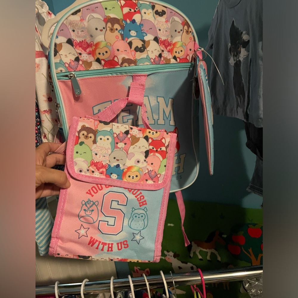 New with tags, Squishmallow Backpack - 5 piece. $45 MSRP